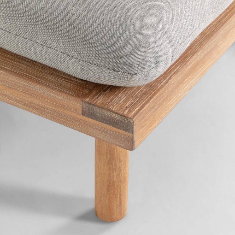 KAVE HOME Viridis salongsett m. 2 hagestoler og 1 hagebord, med stoffputer - naturlig akasietre og aluminium