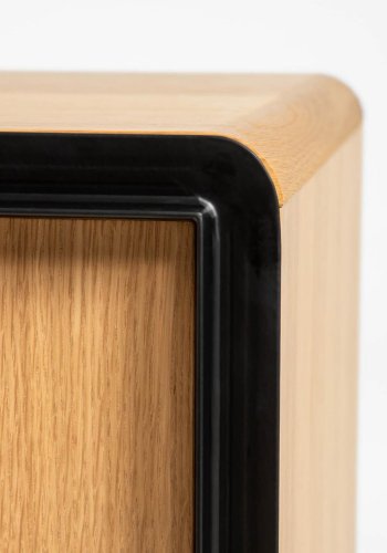 KAVE HOME Nadyria TV-bord, m. 3 l�ger - natur egetr�sfiner og sort st�l (180x43)