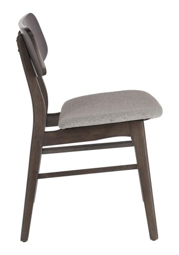 KAVE HOME Selia matbordsstol - ljusgr�tt tyg, m&ouml;rkbrunt askfan&eacute;r och gummitr&auml;