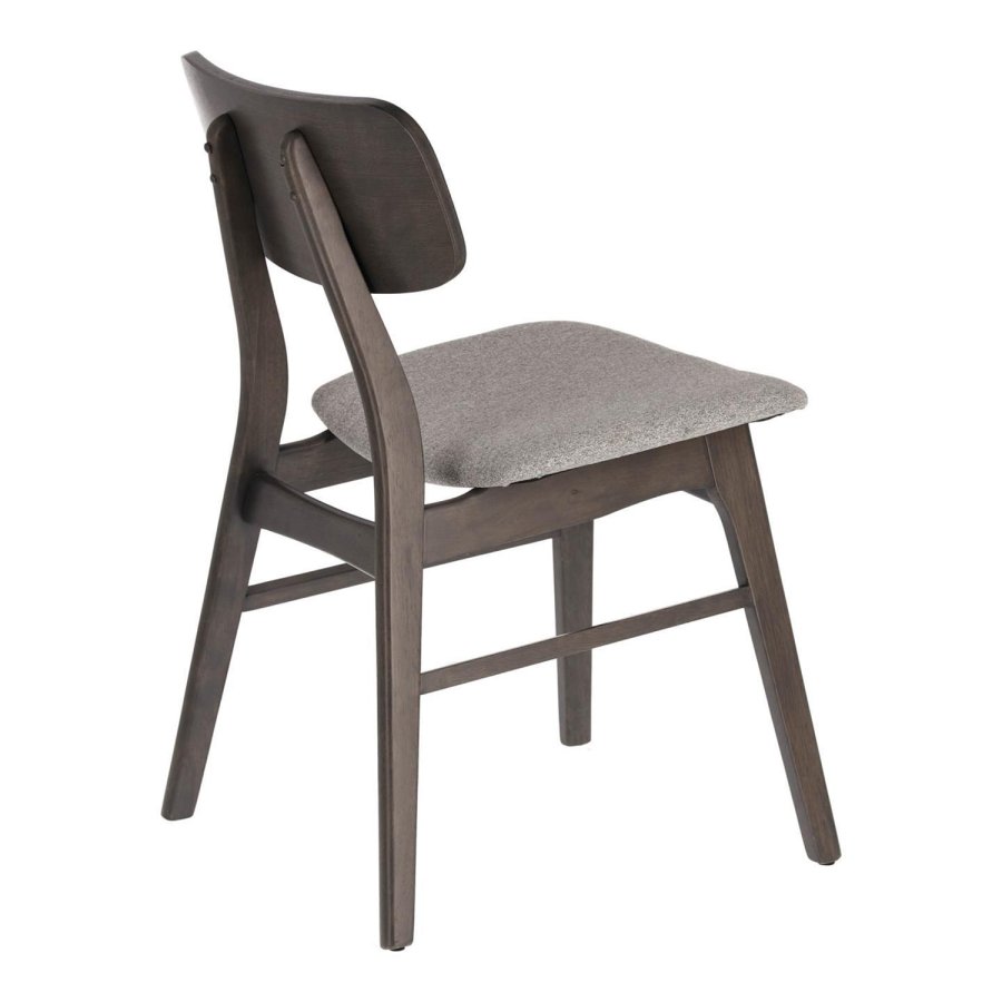 KAVE HOME Selia matbordsstol - ljusgr�tt tyg, m&ouml;rkbrunt askfan&eacute;r och gummitr&auml;