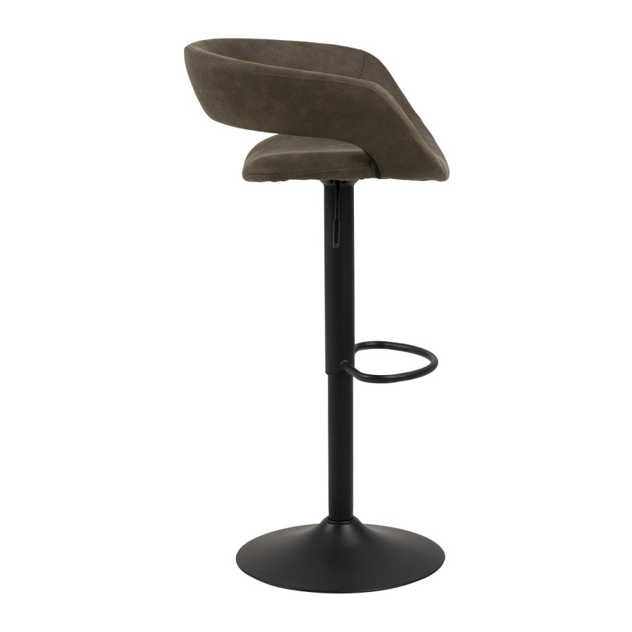ACT NORDIC Grace barstol - olivengrn/sort stof/metal, m. trompetfod