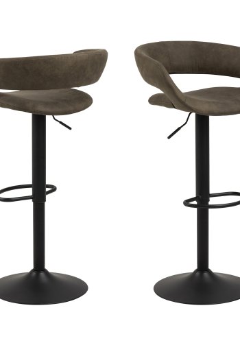 ACT NORDIC Grace barstol - olivengrn/sort stof/metal, m. trompetfod