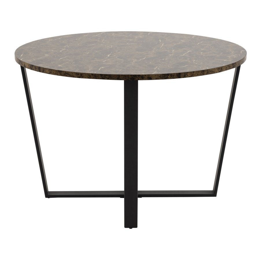ACT NORDIC Amble rund spisebord - brun melamin og sort metal (110)