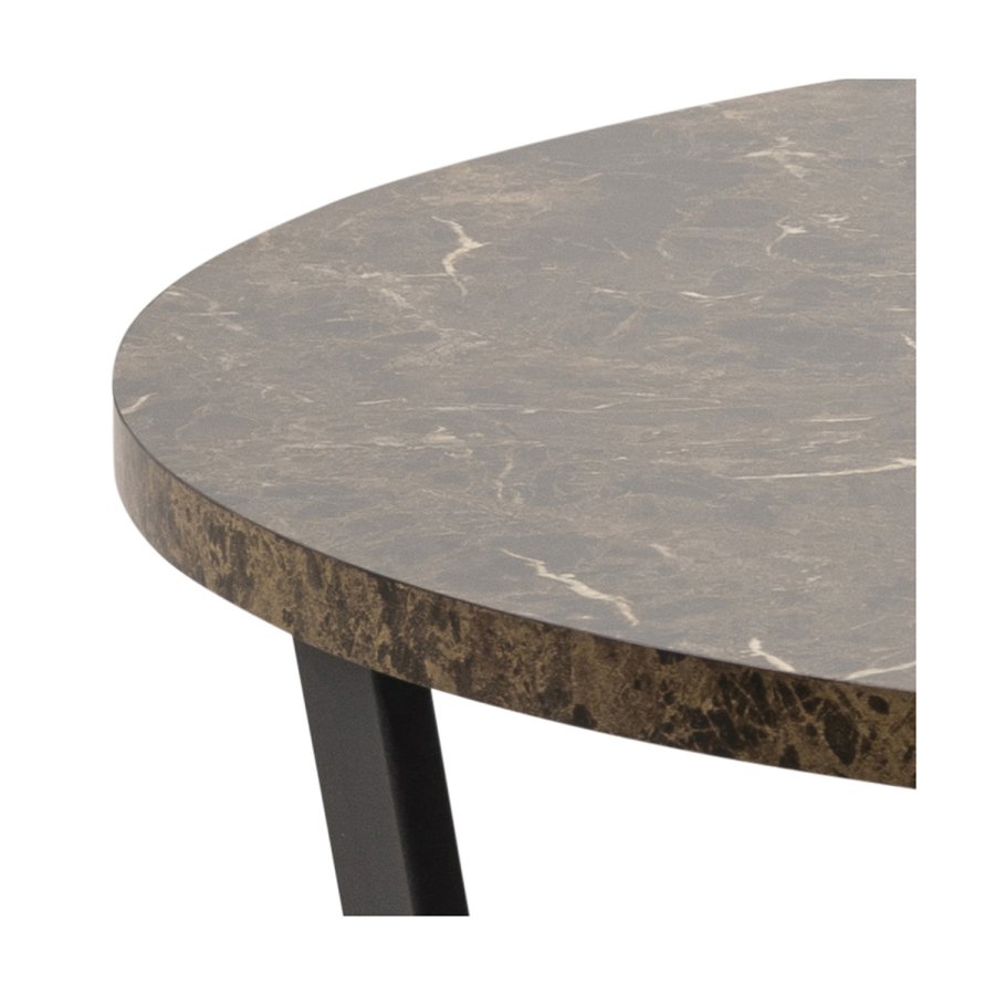 ACT NORDIC Amble rund spisebord - brun melamin og sort metal (110)