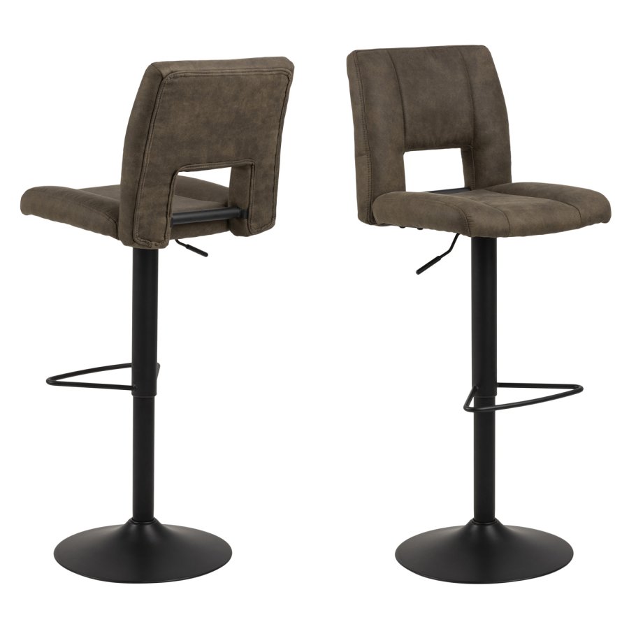 ACT NORDIC Sylvia Barhocker - olivgrün/schwarzer Stoff/Metall, mit Trompetenfuß