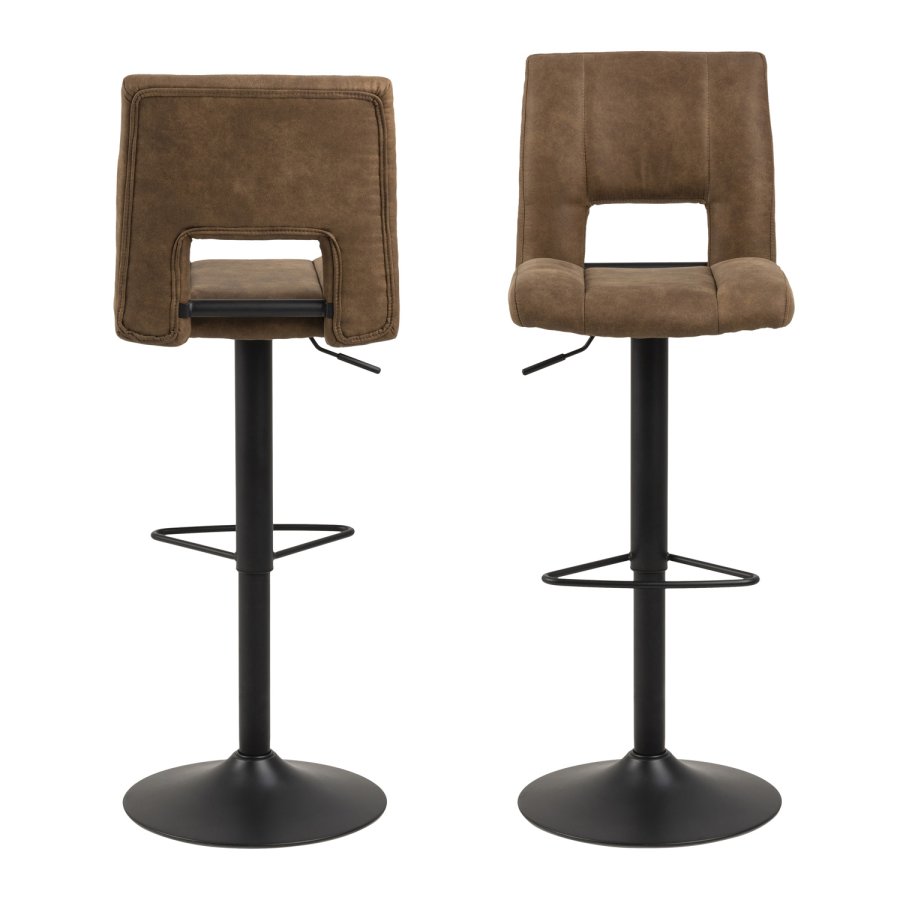 ACT NORDIC Sylvia Barhocker - hellbraun/schwarzer Stoff/Metall, mit Trompetenfuß 