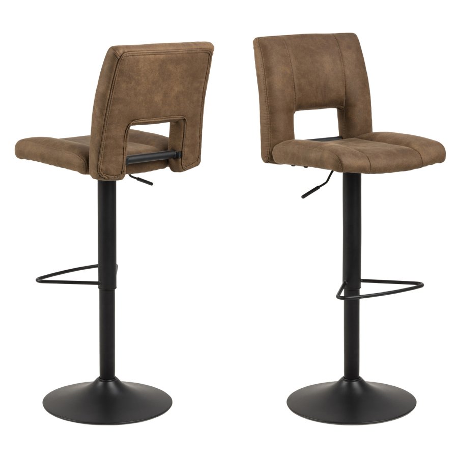 ACT NORDIC Sylvia Barhocker - hellbraun/schwarzer Stoff/Metall, mit Trompetenfuß 