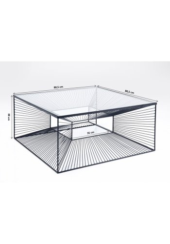 KARE DESIGN kvadratisk Dimension sofabord - glas og stl (80x80)