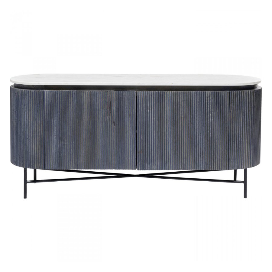 KARE DESIGN oval Glenn sknk, m. 2 lger - gr mangotr og stl