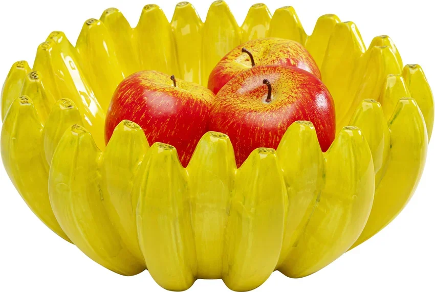 KARE DESIGN Deco Bananas skl, rund - gul keramik (30)