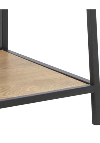 ACT NORDIC Seaford reol skr - natur/sort papirvildeg/metal, m. 5 hylder(H:174,5cm x77cm x 36cm)