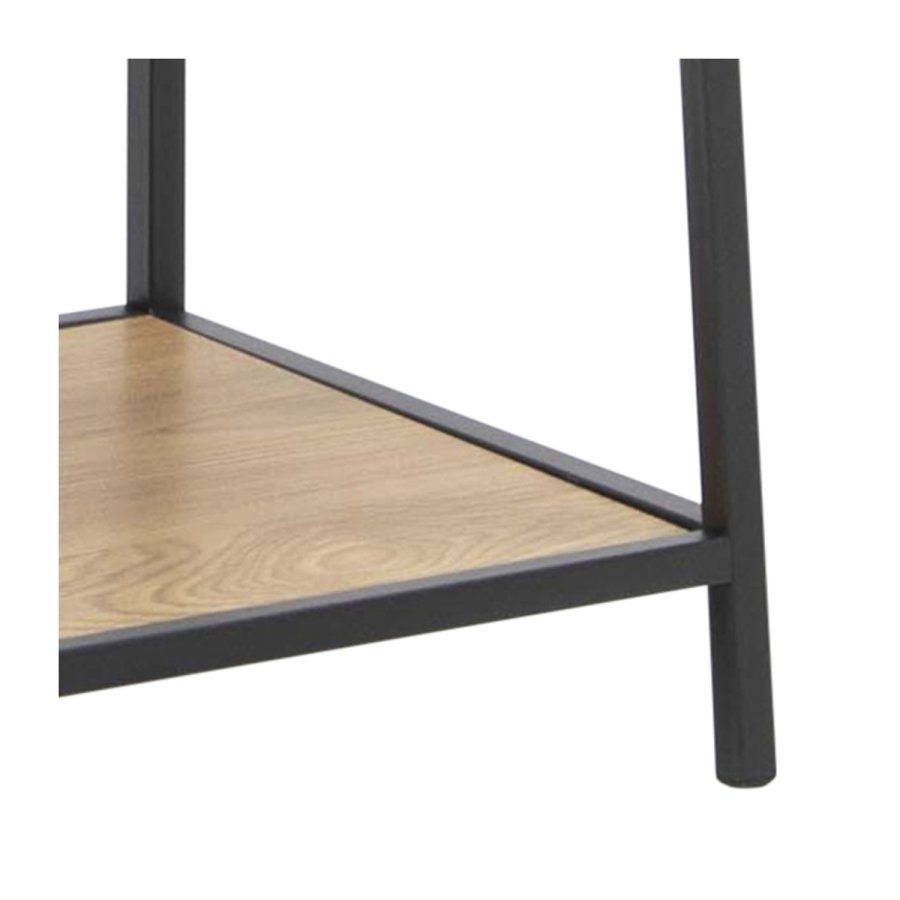 ACT NORDIC Seaford reol skr - natur/sort papirvildeg/metal, m. 5 hylder(H:174,5cm x77cm x 36cm)