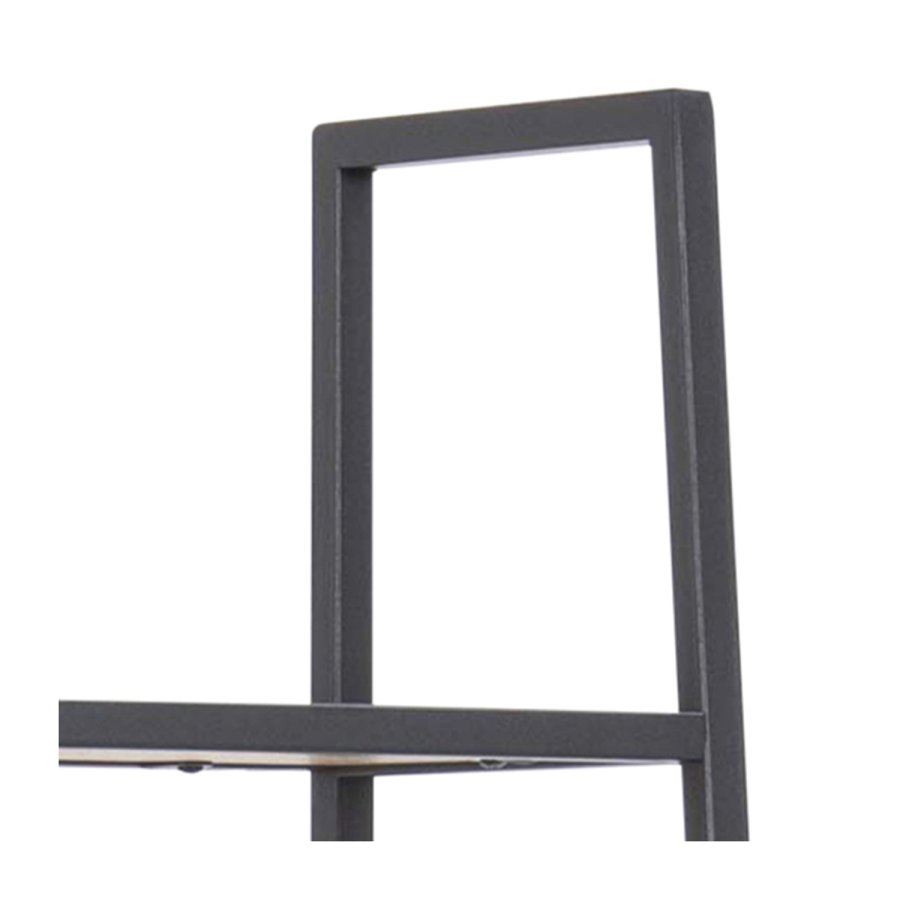 ACT NORDIC Seaford reol skr - natur/sort papirvildeg/metal, m. 5 hylder(H:174,5cm x77cm x 36cm)