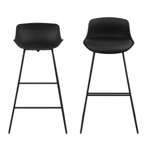 ACT NORDIC Tina barstol - sort plast/kunstskinn/metall