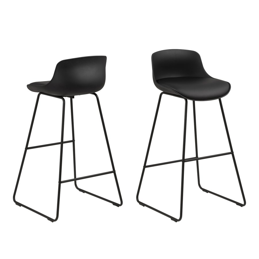 ACT NORDIC Tina Barhocker - schwarzer Kunststoff/Kunstleder/Metall