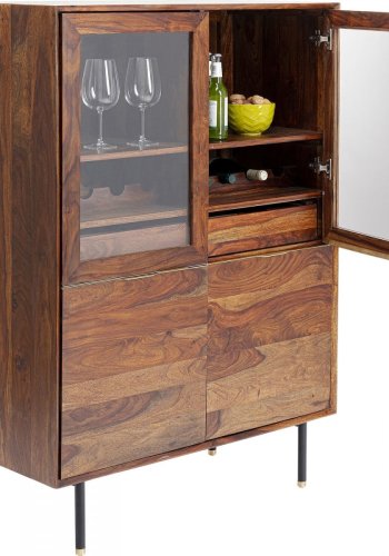 KARE DESIGN Ravello vitrineskab, m. 4 lger - glas og brun sheeshamtr 