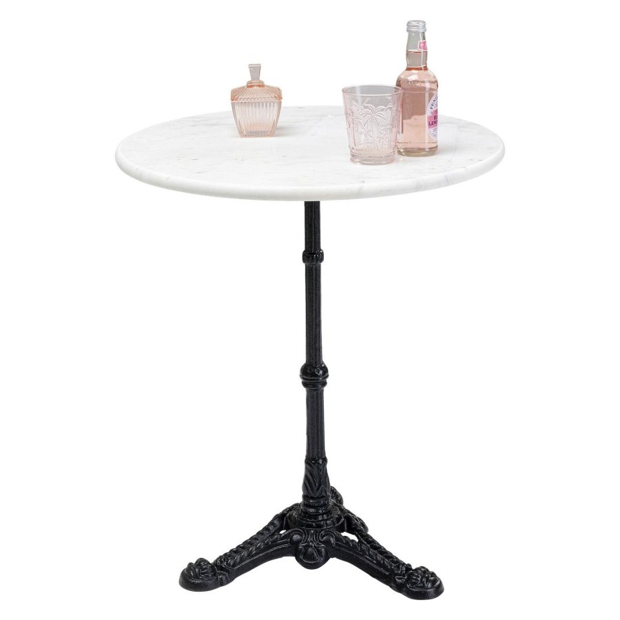 KARE DESIGN rundt Kaffeehaus Hvitt salongbord - hvit marmor og svart stl (60)