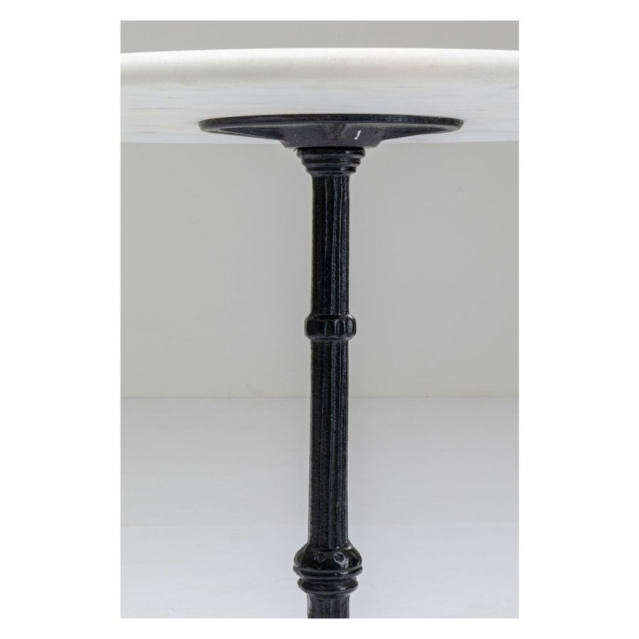 KARE DESIGN rundt Kaffeehaus Hvitt salongbord - hvit marmor og svart stl (60)