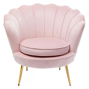 KARE DESIGN Vatten Lily Posa Ftlj, med Armstd - Rosa Polyester och Stl