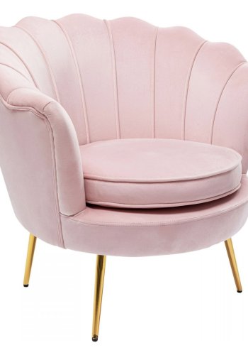 KARE DESIGN Vatten Lily Posa Ftlj, med Armstd - Rosa Polyester och Stl