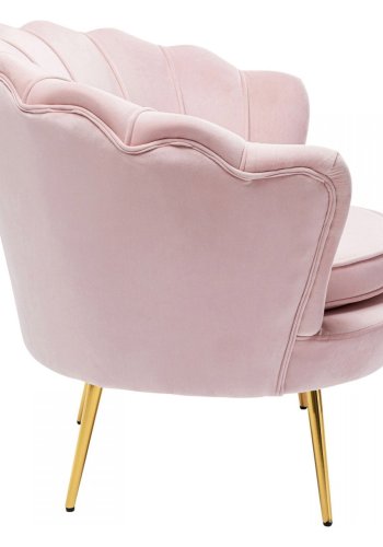 KARE DESIGN Vatten Lily Posa Ftlj, med Armstd - Rosa Polyester och Stl