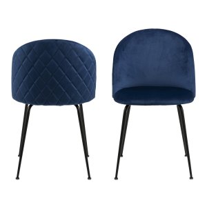 ACT NORDIC Louise spisebordsstol - mrkebl/sort stof/metal 