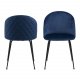 ACT NORDIC Louise Esszimmerstuhl - dunkelblau/schwarzer Stoff/Metall 