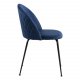 ACT NORDIC Louise Esszimmerstuhl - dunkelblau/schwarzer Stoff/Metall 