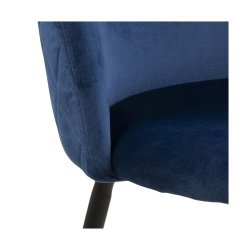 Louise spisebordsstol - mrkebl/sort stof/metal