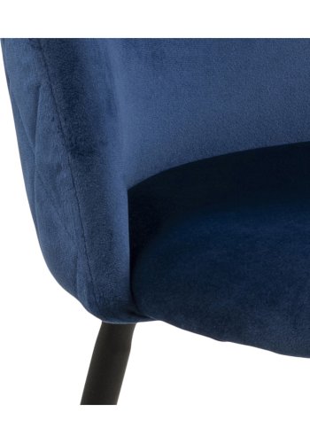 ACT NORDIC Louise Esszimmerstuhl - dunkelblau/schwarzer Stoff/Metall 