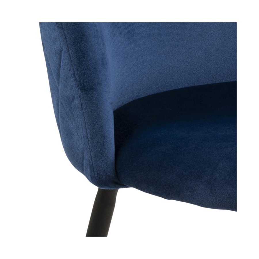 ACT NORDIC Louise Esszimmerstuhl - dunkelblau/schwarzer Stoff/Metall 