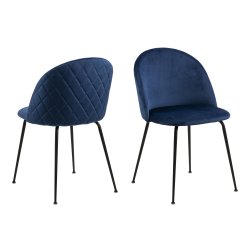 Louise spisebordsstol - mrkebl/sort stof/metal