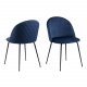 ACT NORDIC Louise Esszimmerstuhl - dunkelblau/schwarzer Stoff/Metall 