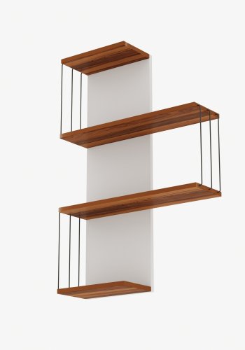 NORDVRK Cambel vegghylle - Furu og hvit melamin