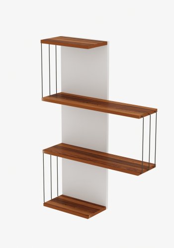 NORDVRK Cambel vegghylle - Furu og hvit melamin