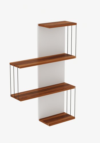 NORDVRK Cambel vegghylle - Furu og hvit melamin