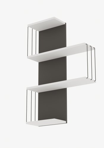 FUNZI LIVING Cambel vegghylle - hvit/antrasittgr melamin