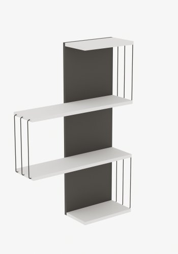 FUNZI LIVING Cambel vegghylle - hvit/antrasittgr melamin