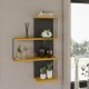 NORDVRK Cambel vegghylle, med 4 hyller - gul og antrasittgr melamin
