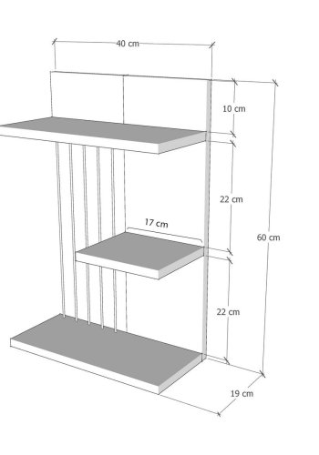 FUNZI LIVING Kinik vegghylle - hvit melamin