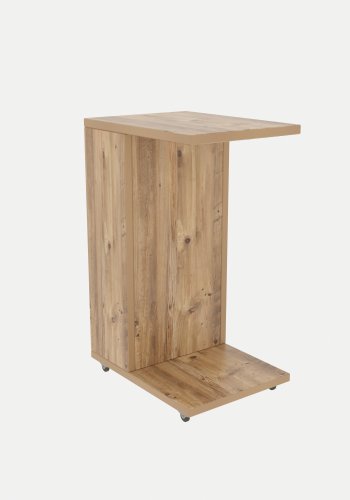 NORDVRK Filinta sidebord, m. hylle, magasinholder, hjul - furumelamin (30x40)