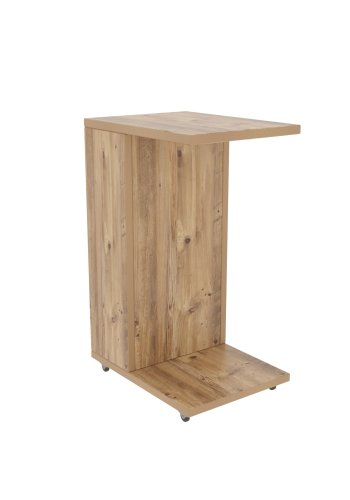 NORDVRK Filinta sidebord, m. hylle, magasinholder, hjul - furumelamin (30x40)