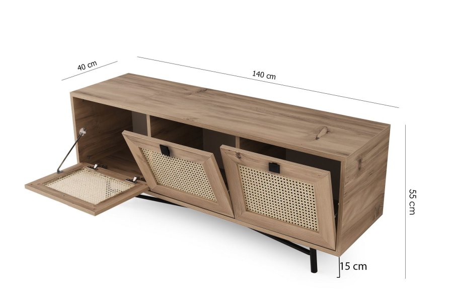 NORDVRK Alcazar TV-stativ, eik Sort