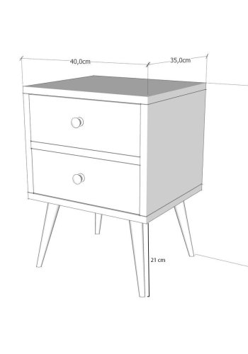 NORDVRK Malm Nattbord, Hvit valntt