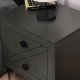FUNZI LIVING Luna nattbord, m. 2 skuffer - antrasittgr melamin og antrasittgr metall (50x40)