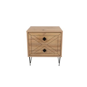 FUNZI LIVING Luna natbord, m. 2 skuffer - fyr melamin og metal (50x40)