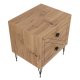 FUNZI LIVING Luna nattbord, m 2 skuffer - furumelamin og metall (50x40)