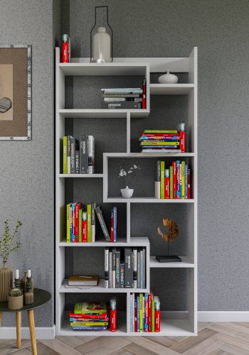 FUNZI LIVING Kuttap Bücherregal - weißes Melamin