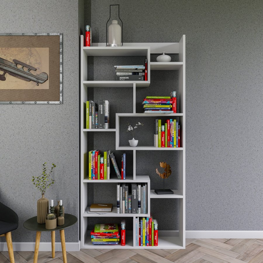 FUNZI LIVING Kuttap Bücherregal - weißes Melamin