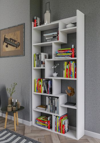 FUNZI LIVING Kuttap Bücherregal - weißes Melamin